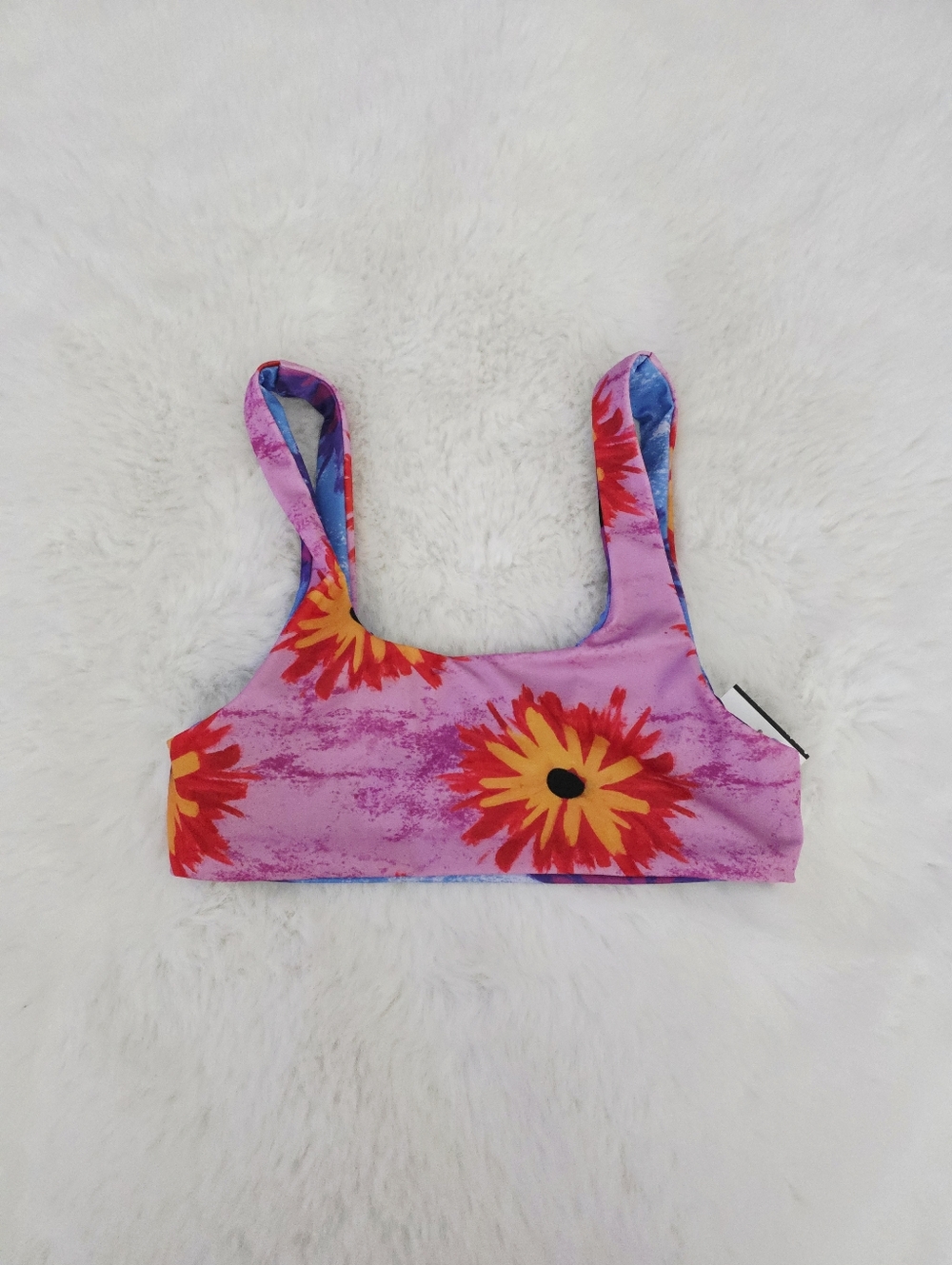 COLLUSION🌺 Flower Print Reversible Bikini Top SIZE 4